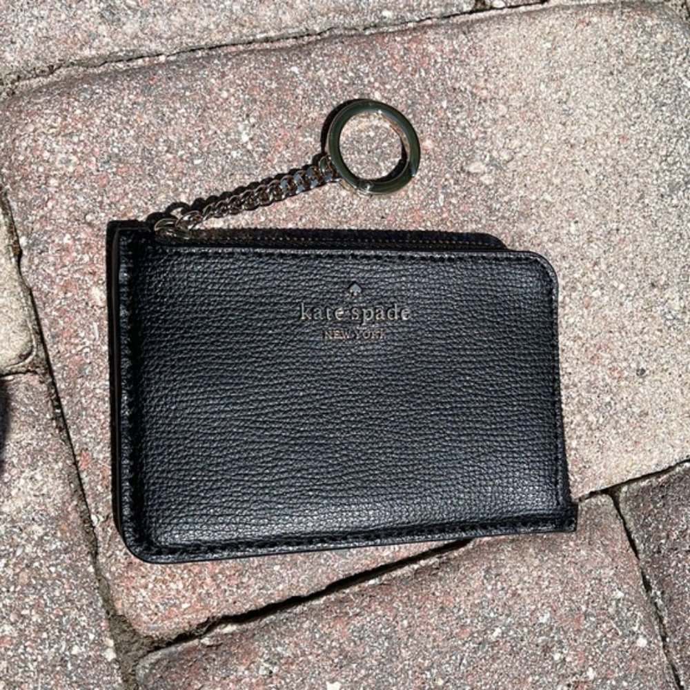 Kate Spade Darcy Medium L-Zip Card Holder Black - Picture 12 of 16
